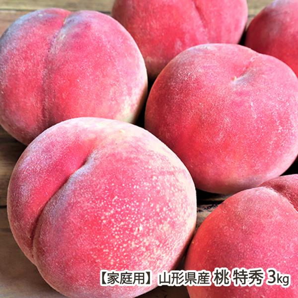 【家庭用】山形県産 桃 3kg（9〜11玉 ※玉数・品種のご指定はお受けできません）/後払い決済不可/タキグチフルーツガーデン/送料無料