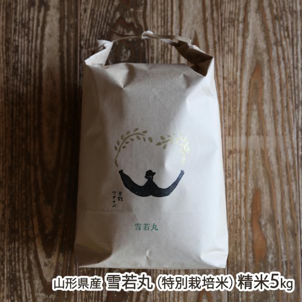 【令和7年度米】特別栽培米（減農薬・減化学肥料）山形県産 雪若丸 精米5kg（5kg×1袋）/最上園 百姓ワタナベ/後払い決済不可/送料無料