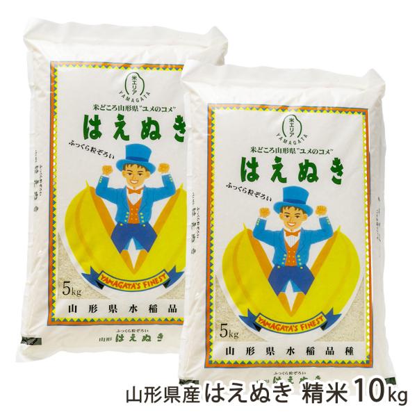 【令和8年度新米】山形県産はえぬき 精米10kg（5kg×2袋）/白山ちゃ茶農園/送料無料