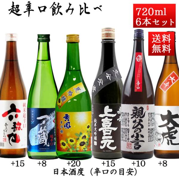 楯野川 日本酒 超辛口 飲み比べセット 720ml×6本 送料無料 山形 宮城