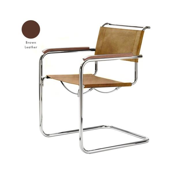 THONET キャンティレバーチェア no.S34 ブラウンレザー(受注品