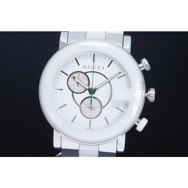 GUCCI（グッチ） YA101345 Gラウンドクロノ 白セラミック メンズ