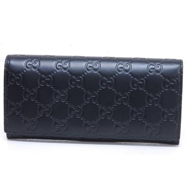 GUCCI グッチ グッチシマ レザー 二つ折り 長財布 233154 黒 GUCCI（グッチ） シグネチャー ロング コイン ウォレット GG柄 レザー