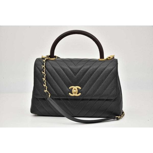 CHANEL（シャネル） シェブロン ラージ トップハンドル フラップバッグ