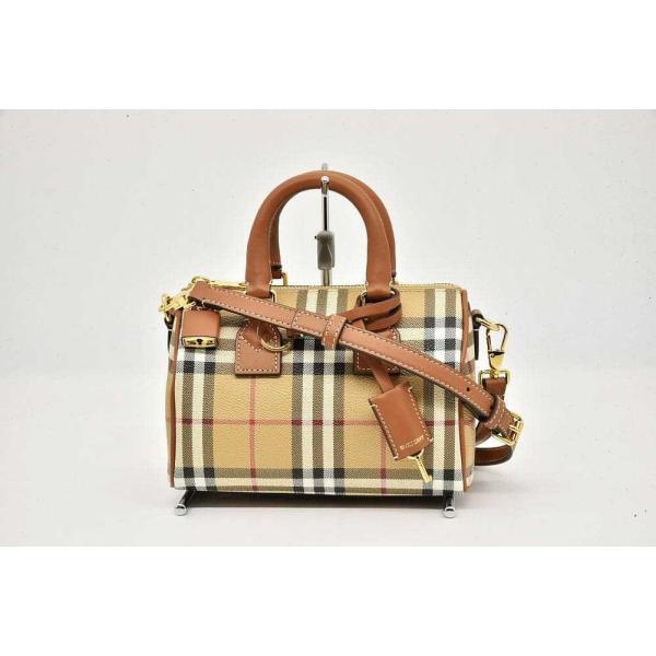 BURBERRY バーバリー ミニ チェック ボウリングバッグ 2WAY BURBERRY バーバリー ミニ チェック ボウリングバッグ 2WAY