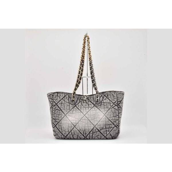 CHANEL 19 シャネル デニム チェーンショルダー トートバッグ グレー
