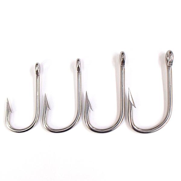 漁師1本針　太軸ステンレス仕様　環付カジキ引縄漁、シビジャンボなどの大物用とばしの強い漁師仕掛けでも対応できる太軸仕様。トローリングリールでも使われますがフッキングが厳しいのでお奨めしてません。針先が軸に平行で非常に引っ掛かりがいい針です。...