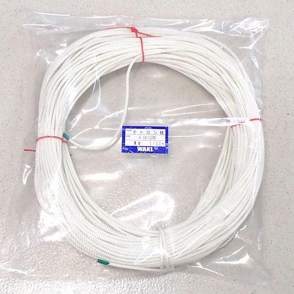 テトロン 3本撚ロープ 4.0mm 白(染なし) 100m 脇漁具 : 山和 テトロン 3本撚ロープ 4.0mm 白(染なし) 100m 脇漁具 : 山和