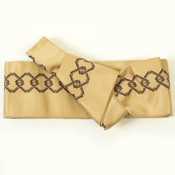 角帯 正絹 博多織 ワンタッチ 男帯 マジックテープでとめるだけ 軽装帯  