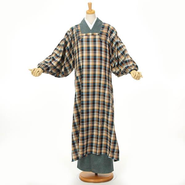 割烹着 ロングかっぽう着 水屋着 オリジナル 120cm ロング丈
