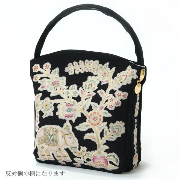 登場 登場から人気沸騰 和装バッグ ファッション 岡重バッグ Okajimaバッグ 正絹 友禅 着物 浴衣 手作り ソフリナ生地使用 黒 黒 7315 25 着物通販 きもの山喜人気カラーの 着後レビューで送料無料