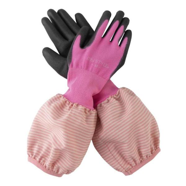 ●腕カバープラスで袖汚れを防ぐ●ゴム部分はパイピングして補強＆スレ落ちにくく●手袋はウレタンコーティングで軽いつけ心地●ガーデニングや農作業などの屋外作業に