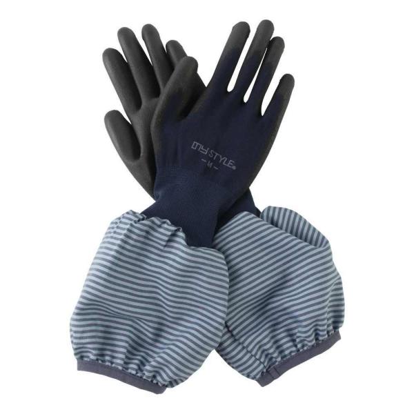 ●腕カバープラスで袖汚れを防ぐ●ゴム部分はパイピングして補強＆スレ落ちにくく●手袋はウレタンコーティングで軽いつけ心地●ガーデニングや農作業などの屋外作業に