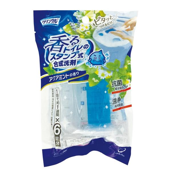 ●トイレのスタンプ式洗浄剤●流れる水は無色でアクアミントの香り●ジェルから洗浄成分が溶け出し、対流広がり効果で水たまりやフチ裏をキレイに保ちます