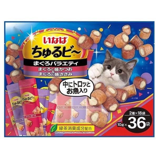 他サイト： いなばペットフード ちゅるビ〜 まぐろバラエティ [キャットフード 猫用 おやつ ちゅるびー] 10g×36袋 爆買の商品画像