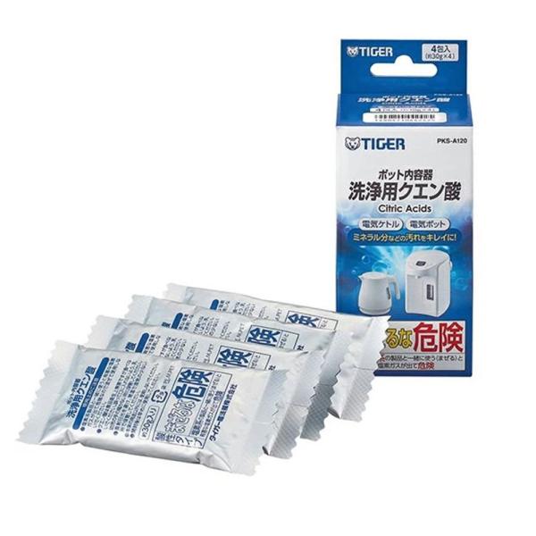 ●電気ケトル、電気ポットの内側の洗浄に！水アカや黒ずみが綺麗に●クエン酸を入れて、お湯を沸かして置いておくだけで簡単●30g×4包入りの使いやすい分包タイプ