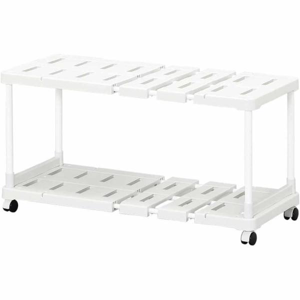 ●押入れのサイズに合わせて伸縮できる整理棚です●天板の補強パイプを3本にすることで強度を増し、天板の歪みがなくなり、安定して収納することができます●棚の幅を約72cm〜92cmまで調整できます●キャスター付きですので、押入れへ簡単に出し入れ...