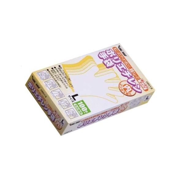 他サイト： 川西工業 ポリエチレン手袋 内エンボス 100枚入 [使い切り 手袋 食品衛生法適合] Lサイズ クリアの商品画像