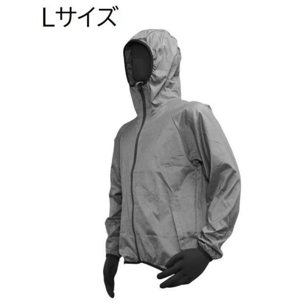 ●着脱しやすい前開きフード付きヤッケ●伸縮性のある新素材を使用しています●撥水加工により、水を弾きます●フードふちと袖、裾部分はゴム入りでフィットしやすくなっています●便利なポケット2つ、背面肩部に反射材がついています