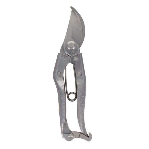 ●オールステンレス製のためサビに強い●庭木の整枝や果樹の剪定に切れ味抜群●刃を閉じて収納できる安全ストッパー