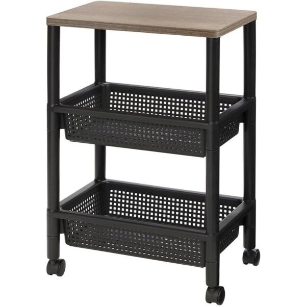 ●木目調の天板を使用しています●丈夫で温かみのあるワゴンです●フラットな天板なので、ちょっとしたテーブル代わりにも使用できます●リビング、キッチン、デスク周りなど様々なシーンに馴染みます●バスケット棚にはA4サイズが収納可能です●キャスター...