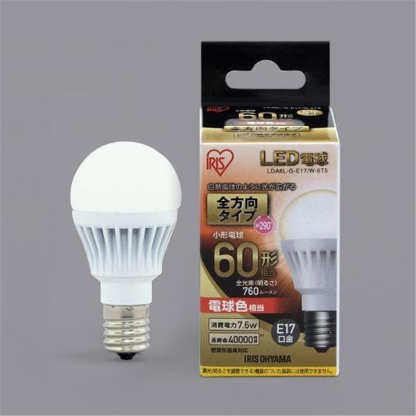 �A�C���X�I�[���} LED�d�� E17 �S���� 60�` ����� �d���F 760lm LDA8L-G-E17/W-6T5 ����