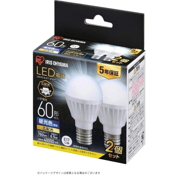�A�C���X�I�[���} LED�d�� E17 �L�z�� ����� 60�` �����F 760lm 2�Z�b�g LDA7D-G-E17-6T62P ����