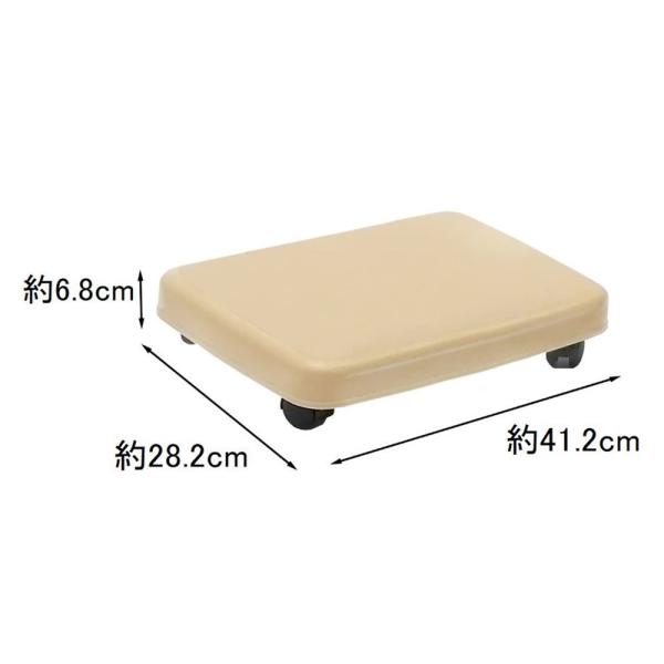 サンコープラスチック ラクゴロ L(W41.2×D28.2×H6.8cm) [平台車 移動 キャスター] ベージュ