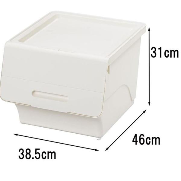 他サイト： サンカ フロック レギュラー30 深型(幅38.5×奥行46×高さ31cm) [収納 ケース ボックス フラップ 積み重ね スタッキング] Nホワイト/ホワイト 爆買の商品画像