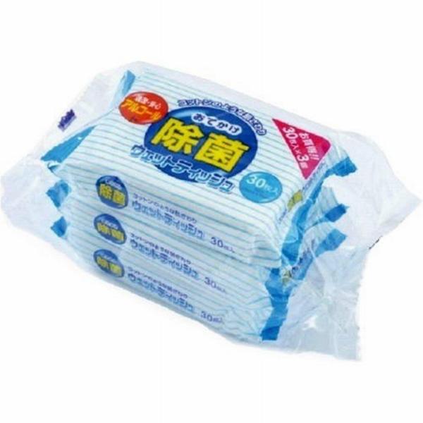 ●お出かけに便利なサイズの3個セット。●コットンのような肌ざわり。●除菌率：99％、無香料のウエットサイズです。