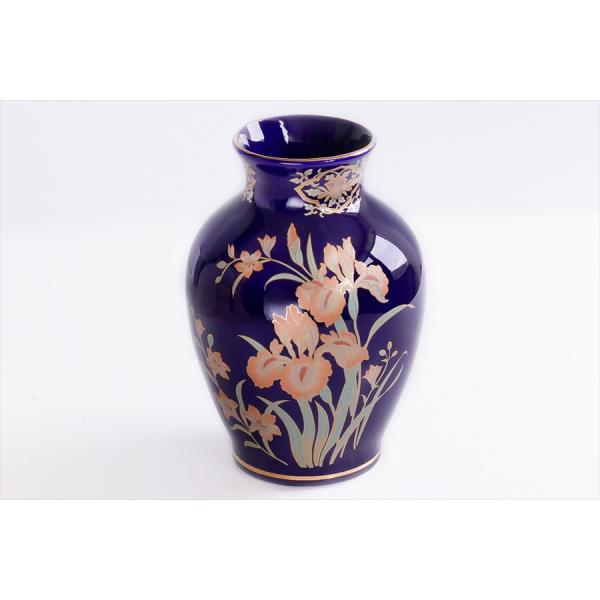 【豪華】蓮の花 アートフラワー 創作 飾り 陶器花瓶付き（高さ80cm） 神棚 神具 仏具 やまこう 国産 陶器 □ 菖蒲 8寸 瑠璃 □ サイズ約 (cm