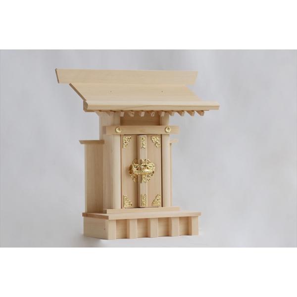 神棚 一社 単品 中天理 ■ 優雅な高級一社 美・木曽ひのき サイズ約 (cm) 高さ29.5 幅28.5 奥行11.5