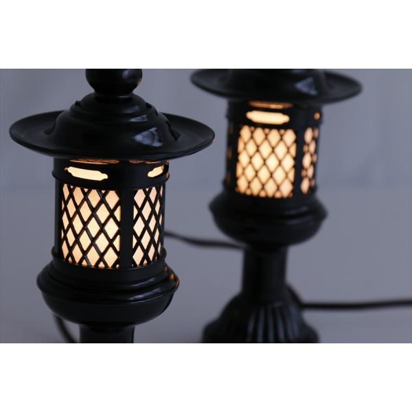 神棚 神具 仏具 やまこう 希少 神棚用 □ 菊型灯籠 黒 一対 □ 電装