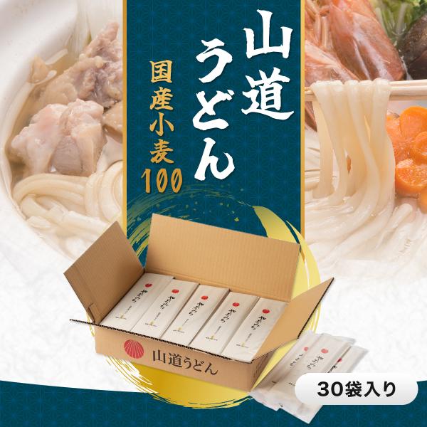 お中元 早割15％OFFクーポン 6月30日まで｜ 島原そうめん 自宅用 こだわり 島原 手延べ うどん 山道 国産小麦 100% お得用 160g×30袋  そうめんの山道 父の日