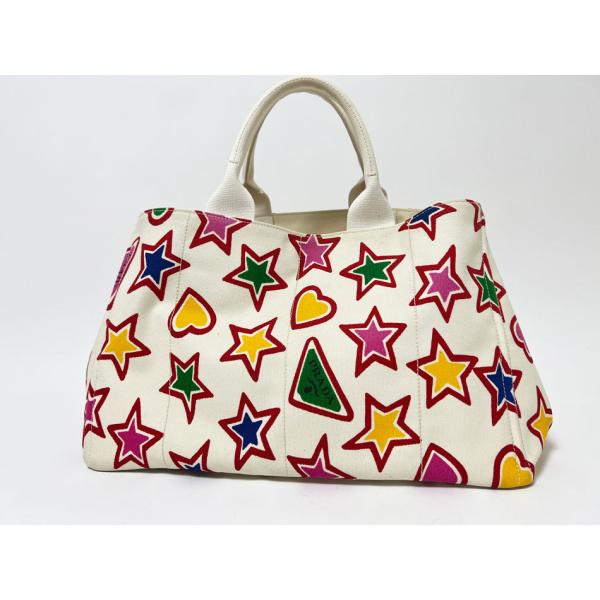 PRADA プラダ CANAPAトートバッグ キャンバス スター 星 三角ロゴ PRADA プラダ CANAPAトートバッグ キャンバス スター 星 三角ロゴ