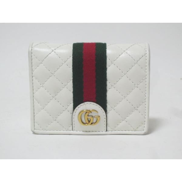 【美品】GUCCI 二つ折り財布 コンパクトウォレット ダブルG 完売品 GUCCI 送料無料 グッチ ダブルG キルティング コンパクトウォレット 2