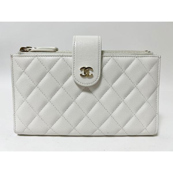 CHANEL（シャネル） 送料無料 キャビアスキン マトラッセ ダブルジップ