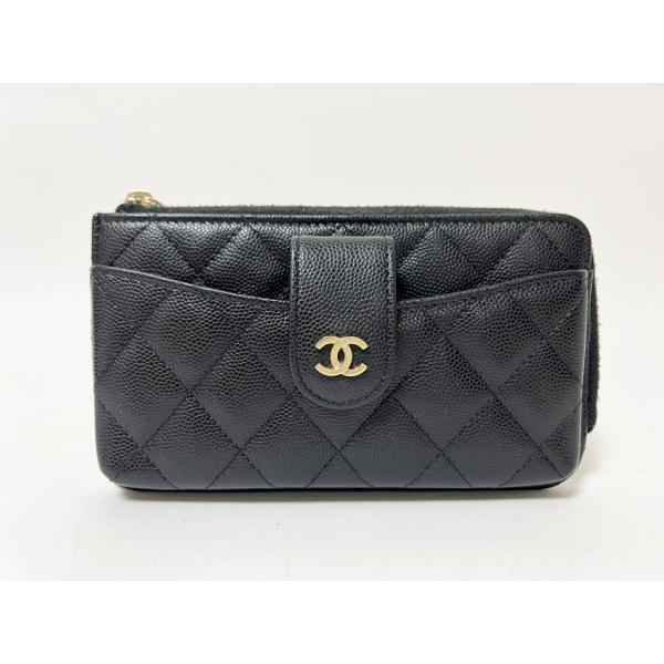 キャビアスキン CHANEL シャネル スマホケース 長財布 マトラッセ