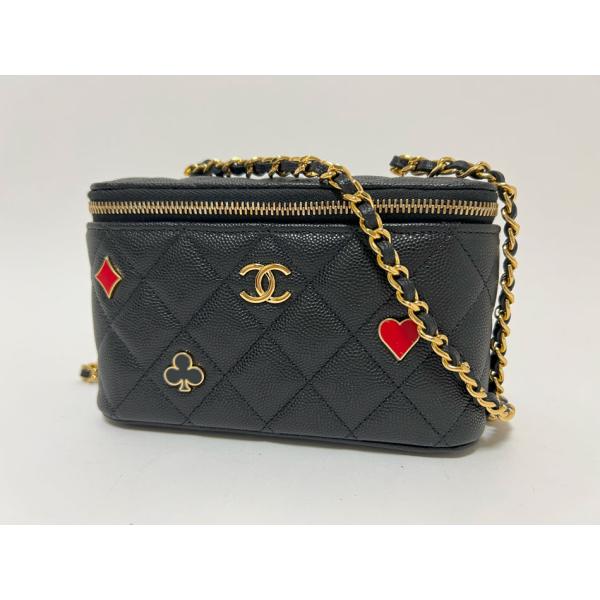 シャネル マトラッセ キャビアスキン チェーンショルダーバッグ バニティ マトラッセ CHANEL シャネル トランプ バニティ チェーンショルダー