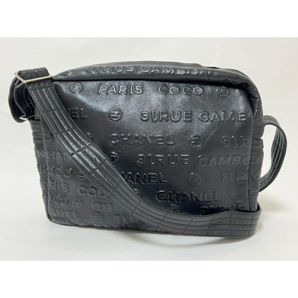 お値下け♡CHANEL ブラックレザー ショルダーバッグ CHANEL（シャネル） 送料無料 アンリミテッド ショルダーバッグ レザー