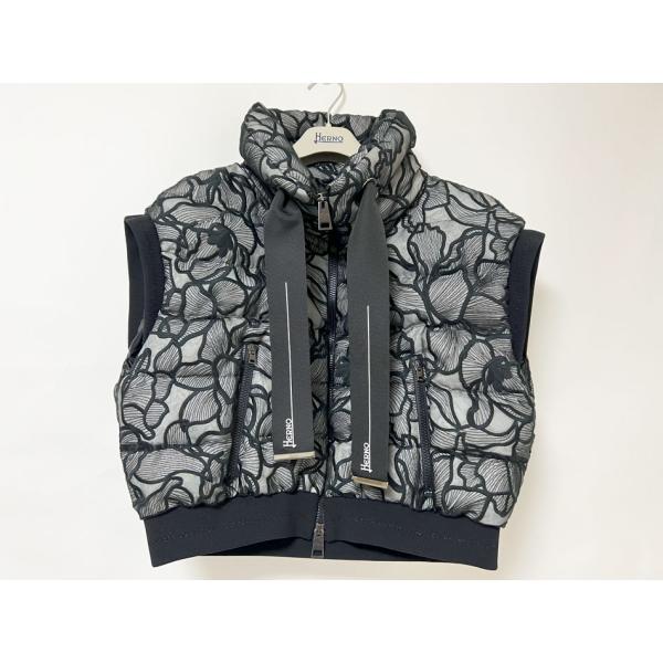 HERNO（ヘルノ） レディース レーストリム ダウンベスト 刺繍 フラワー