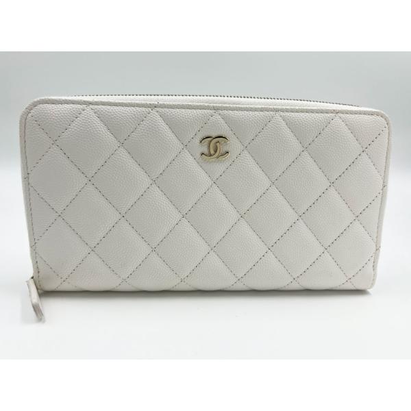 CHANEL（シャネル） キャビアスキン マトラッセ ラウンドファスナー