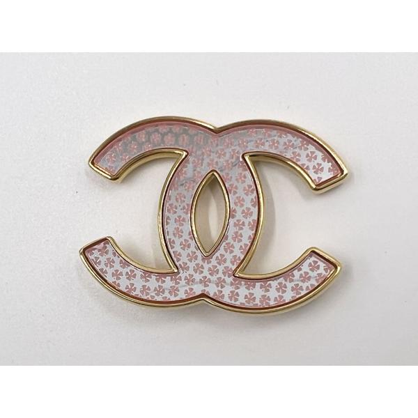CHANEL（シャネル） ブローチ ピンク クローバー CCマーク ゴールド