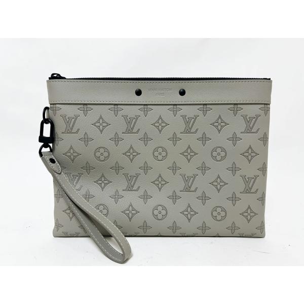 LOUIS VUITTON ルイヴィトン モノグラム・シャドウ ポシェット・トゥーゴー クラッチバッグ セカンドバッグ レザー サンド グレー M14914 美品 LOUIS VUITTON（ルイ・ヴィトン） モノグラム・シャドウ ポシェット