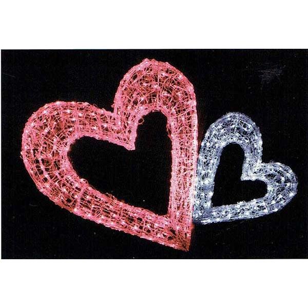 ●　ハート型の可愛いイルミネーション●　クリスマスはもちろん、長い期間様々なシーンで使用可能●　点滅式が選べるコントローラー付●　防滴仕様●　サイズ（L)：約65ｘ9ｘ70ｃｍ●　ＡＣアダプター使用（コード全長約5ｍ）●　消費電力：15Ｗ●...