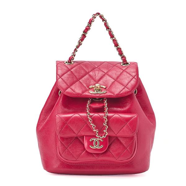 CHANEL シャネル シワ加工エナメルxラム マトラッセ ターンロック