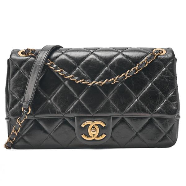 CHANEL シャネル ヴィンテージカーフ マトラッセ シングル チェーン