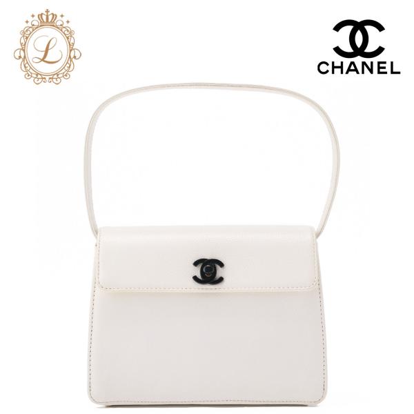 CHANEL シャネル ハンドバッグ ミニケリー型 キャビアスキン 白