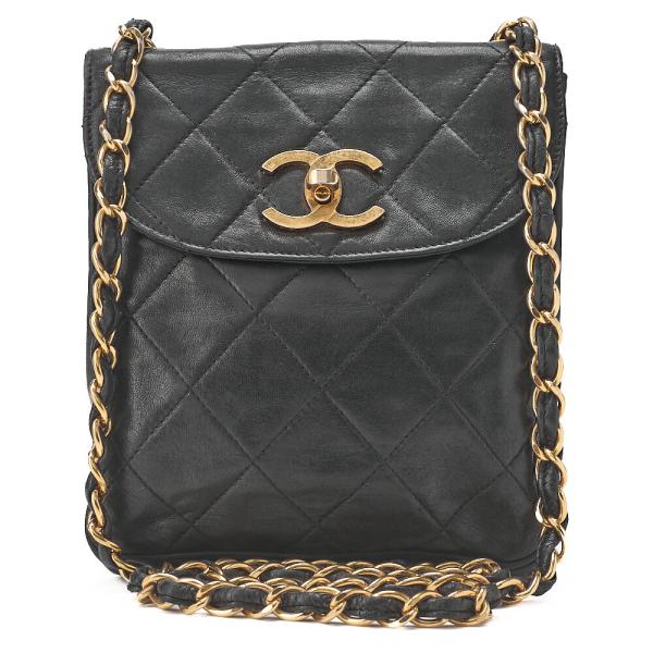 シャネル　正規品　ビコローレ　ミニ財布　ラムスキン　チェーン　黒　ショルダー CHANEL シャネル チェーンショルダー バッグ ミニマトラッセ