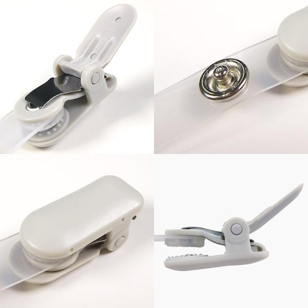 【100本】バンドクリップライトグレー 移動ポケットIDカードホルダー吊り下げ名札用タッグクリップ ベルトストラップ 100本入り B